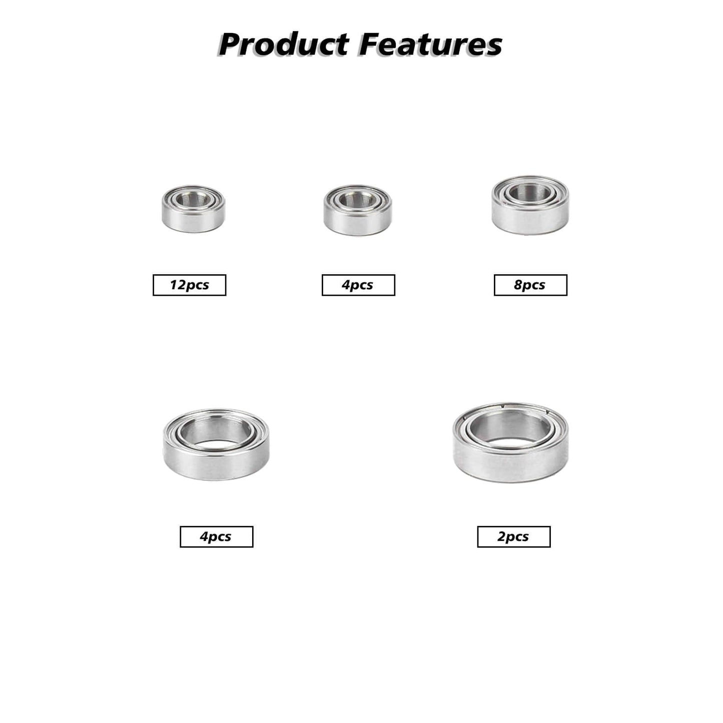 FEDCO Redcat Ascent 18 Bearing Kit Sealed Bearings For Redcat Ascent 18 Upgrade Parts 1/18 RC Crawler