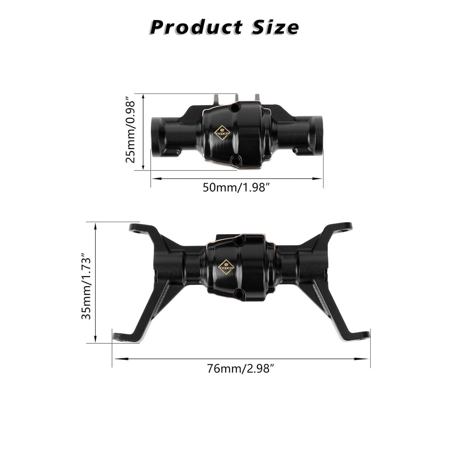 FEDCO Redcat Ascent 18 Aluminum Front and Rear Portal Axle Housing With Diff Cover For Redcat Ascent 18 Upgrade Parts 1/18 RC Crawler