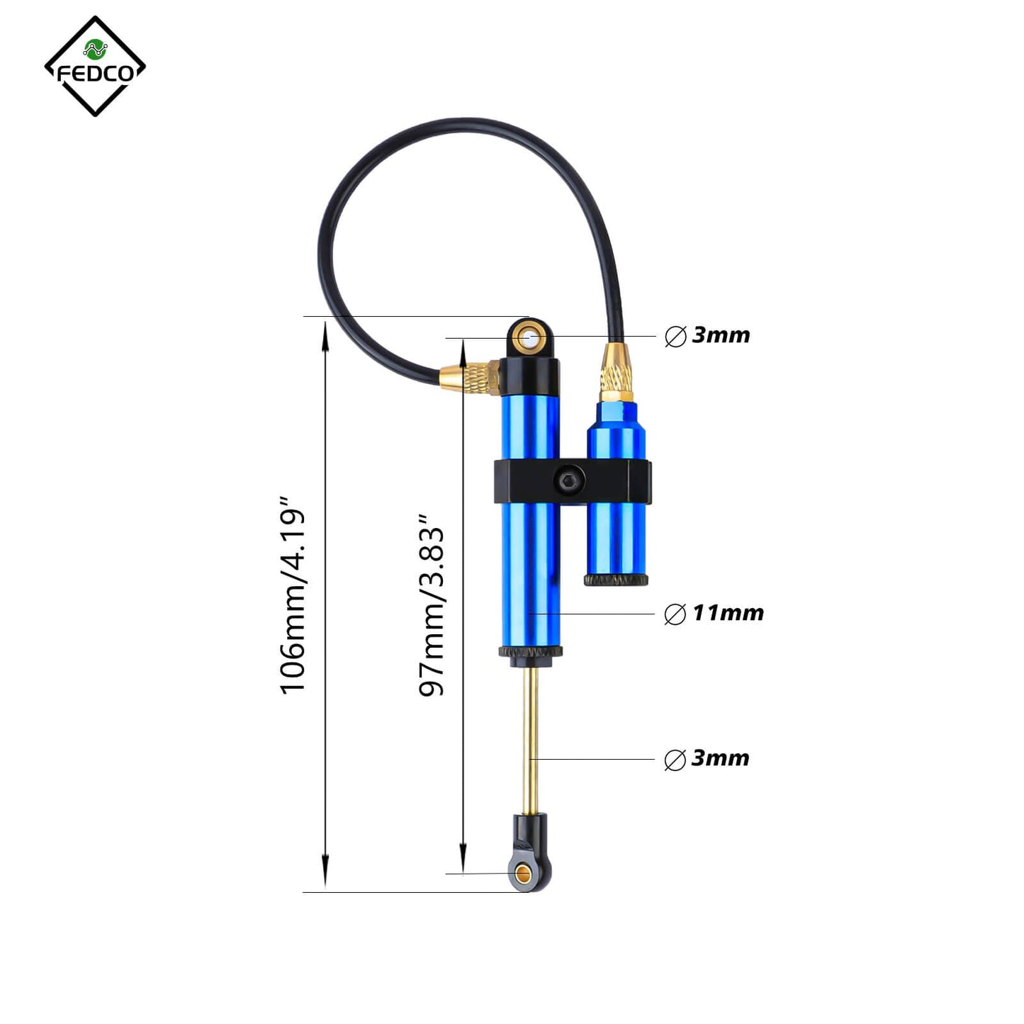 FEDCO 112MM Shocks Negative Pressure Shocks For RedCat Everest Gen7 SCX10 Upgrade Parts 1/10 RC Crawler