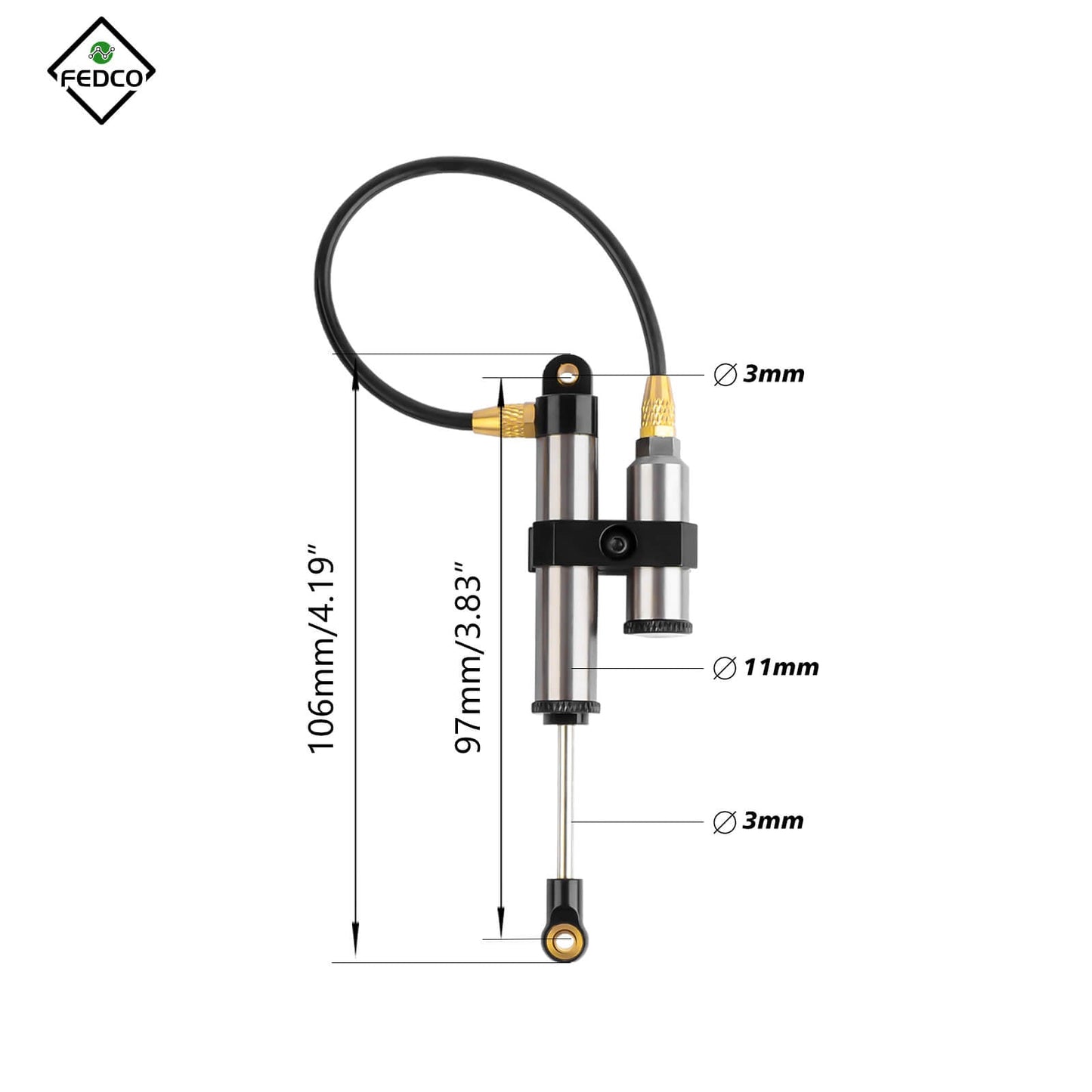 FEDCO 112MM Shocks Negative Pressure Shocks For RedCat Everest Gen7 SCX10 Upgrade Parts 1/10 RC Crawler