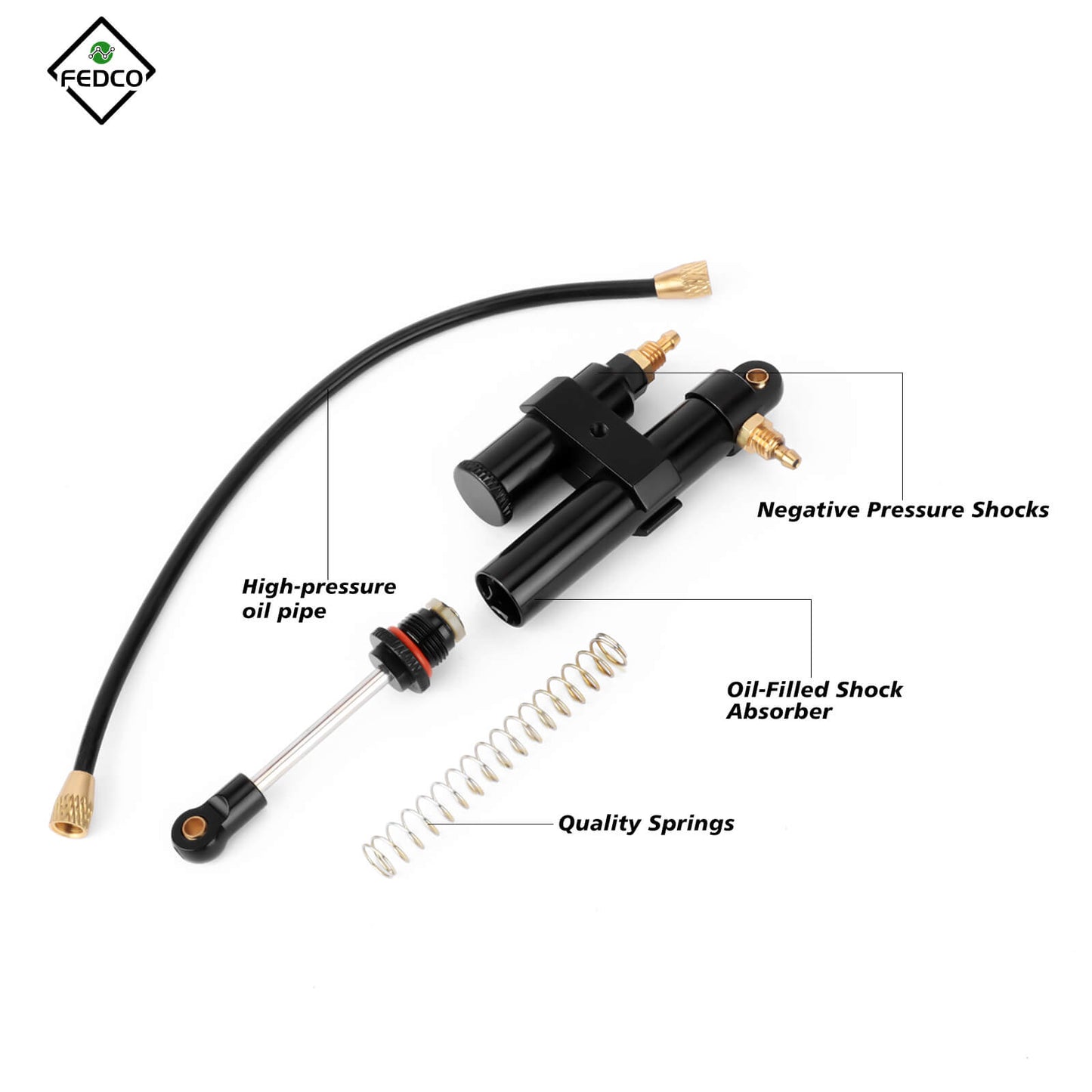 FEDCO 112MM Shocks Negative Pressure Shocks For RedCat Everest Gen7 SCX10 Upgrade Parts 1/10 RC Crawler