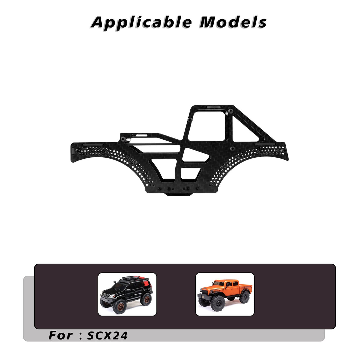 FEDCO Monster Truck SCX24 Carbon Fiber Frame LCG Chassis for Axial SCX24 Upgrade Parts 1/24 RC Crawler