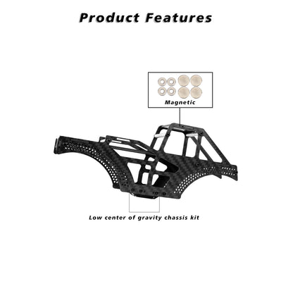 FEDCO Monster Truck SCX24 Carbon Fiber Frame LCG Chassis for Axial SCX24 Upgrade Parts 1/24 RC Crawler