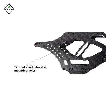 FEDCO SCX24 LCG Chassis Carbon Fiber Chassis Frame Kit for Axial SCX24 Upgrade Parts 1/24 RC Crawler