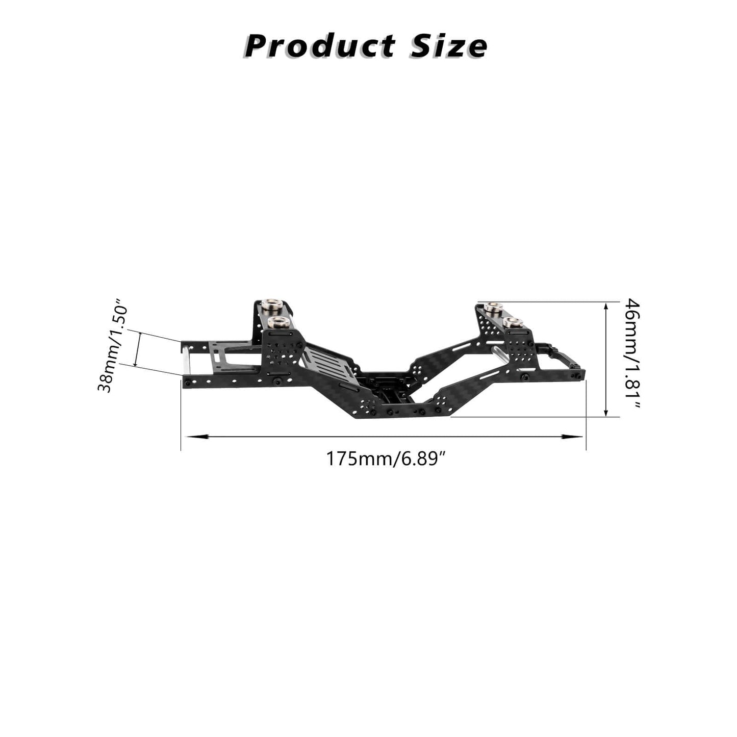 FEDCO SCX24 LCG Chassis Body Shell RC Carbon Fibre Chassis Frame Body Shell Kit for Axial SCX24 C10 JLU Bronco Base Camp GX470 Upgrade Parts 1/24 RC Crawler