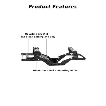 FEDCO SCX24 LCG Chassis Body Shell RC Carbon Fibre Chassis Frame Body Shell Kit for Axial SCX24 C10 JLU Bronco Base Camp GX470 Upgrade Parts 1/24 RC Crawler