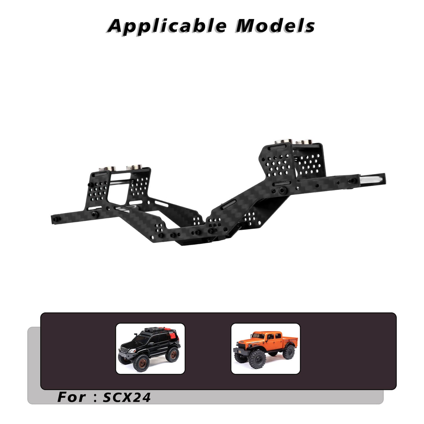 FEDCO SCX24 LCG Chassis Body Shell RC Carbon Fibre Chassis Frame Body Shell Kit for Axial SCX24 C10 JLU Bronco Base Camp GX470 Upgrade Parts 1/24 RC Crawler
