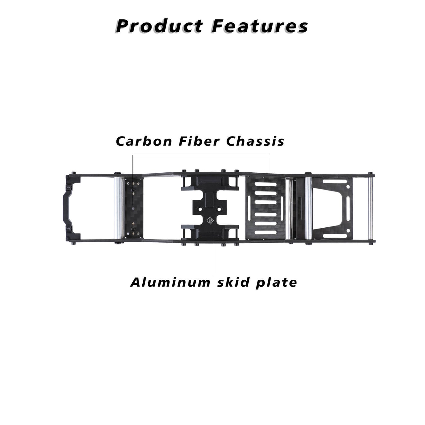 FEDCO SCX24 LCG Chassis Body Shell RC Carbon Fibre Chassis Frame Body Shell Kit for Axial SCX24 C10 JLU Bronco Base Camp GX470 Upgrade Parts 1/24 RC Crawler