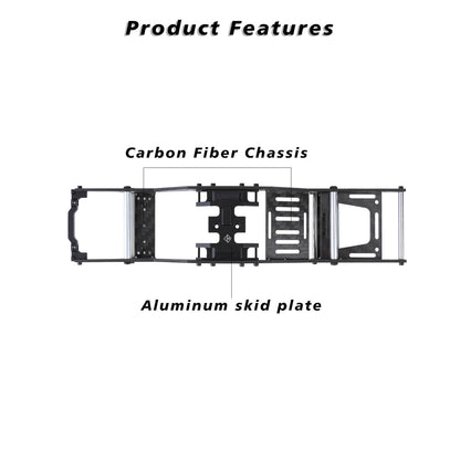 FEDCO SCX24 LCG Chassis Body Shell RC Carbon Fibre Chassis Frame Body Shell Kit for Axial SCX24 C10 JLU Bronco Base Camp GX470 Upgrade Parts 1/24 RC Crawler