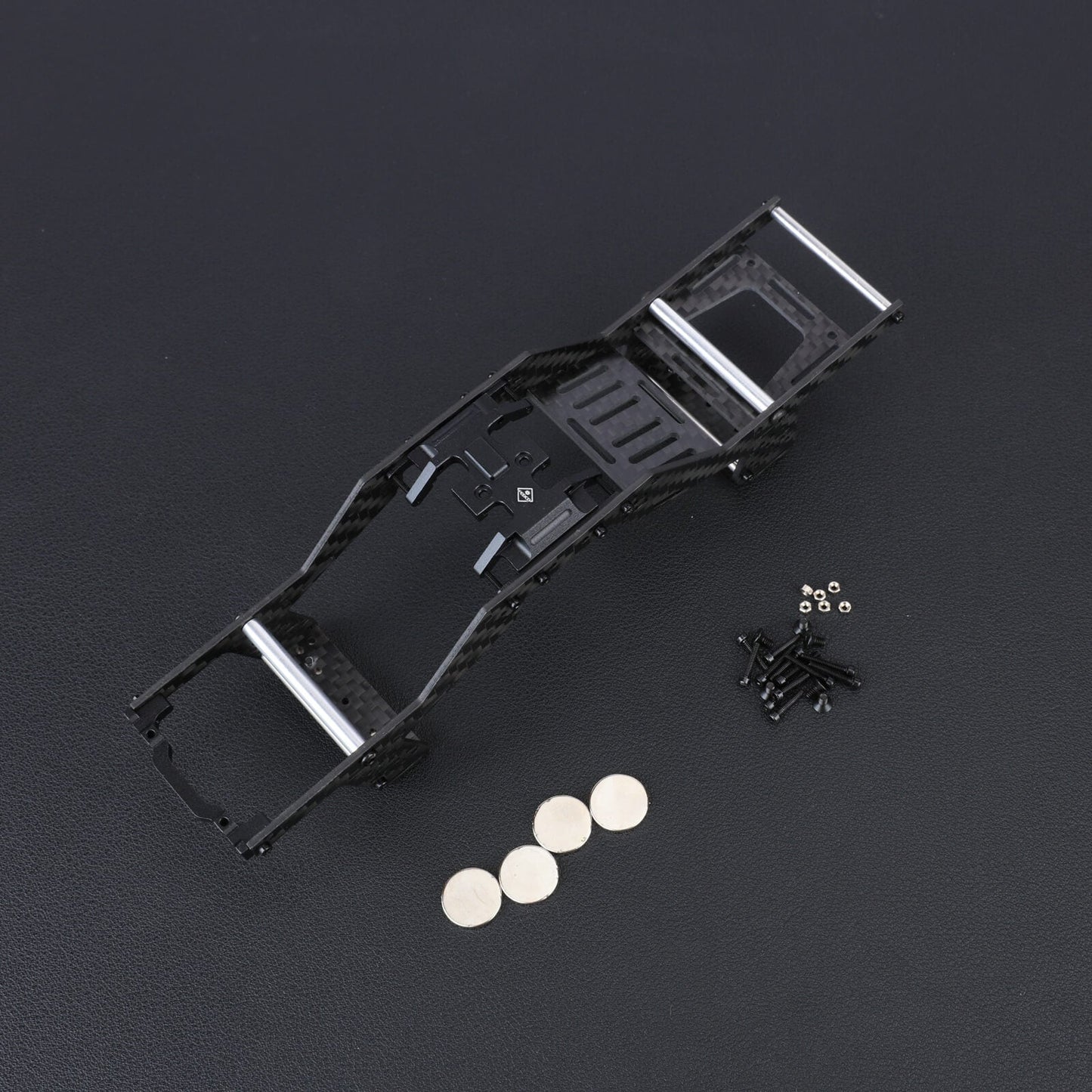 FEDCO SCX24 LCG Chassis Body Shell RC Carbon Fibre Chassis Frame Body Shell Kit for Axial SCX24 C10 JLU Bronco Base Camp GX470 Upgrade Parts 1/24 RC Crawler