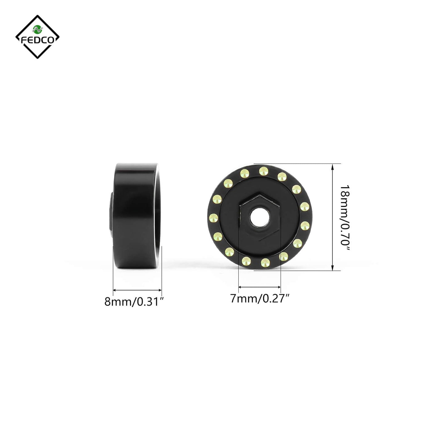 FEDCO SCX24 Wheel Weights 9g Counterweight For Axial SCX24 Upgrade Parts 1/24 RC Crawler