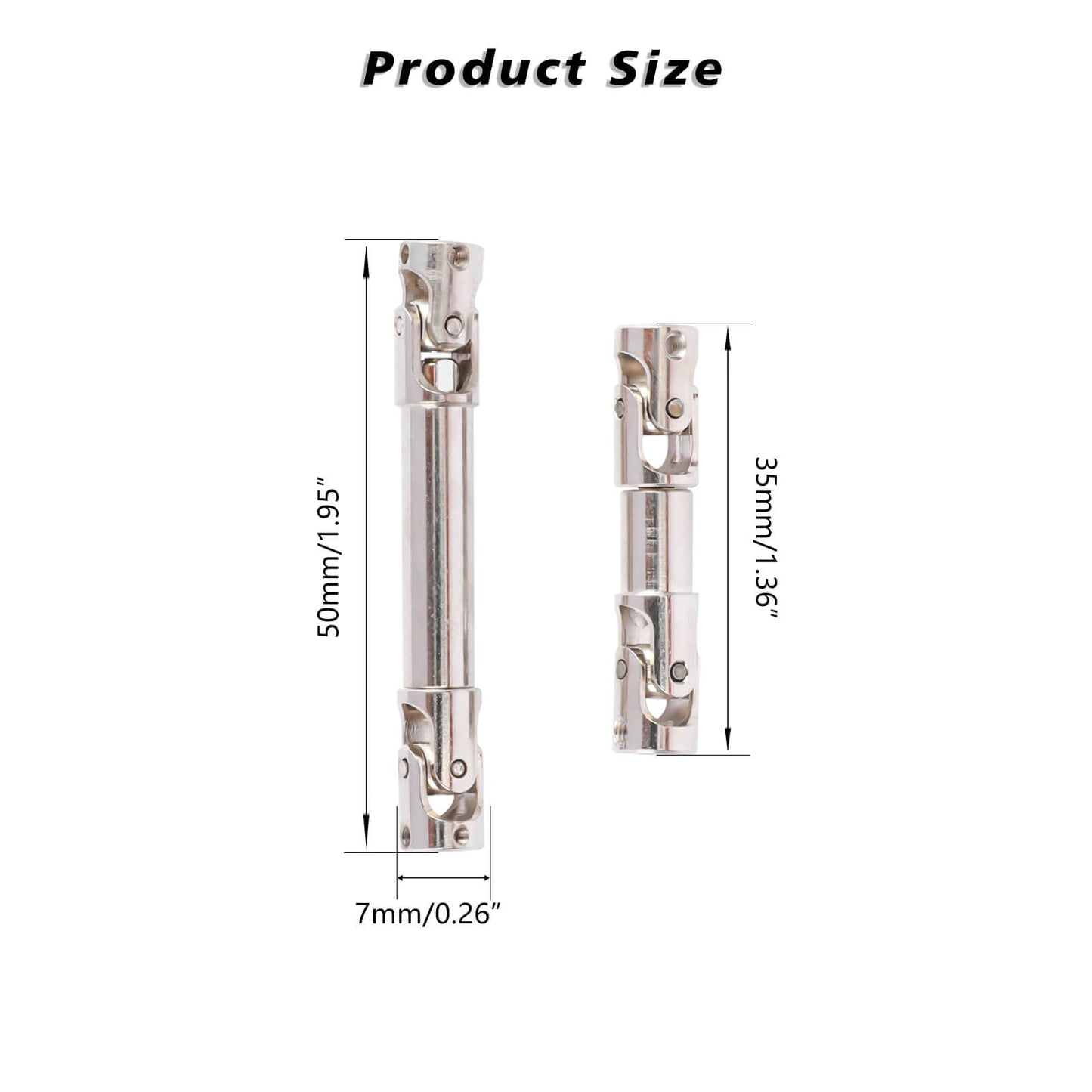 FEDCO SCX24 DriveShaft 35-42MM 50-69MM DriveShafts For Axial SCX24 GX470 Deadbolt Upgrade Parts AXI90081 AXI-1532T1 1/24 RC Crawler