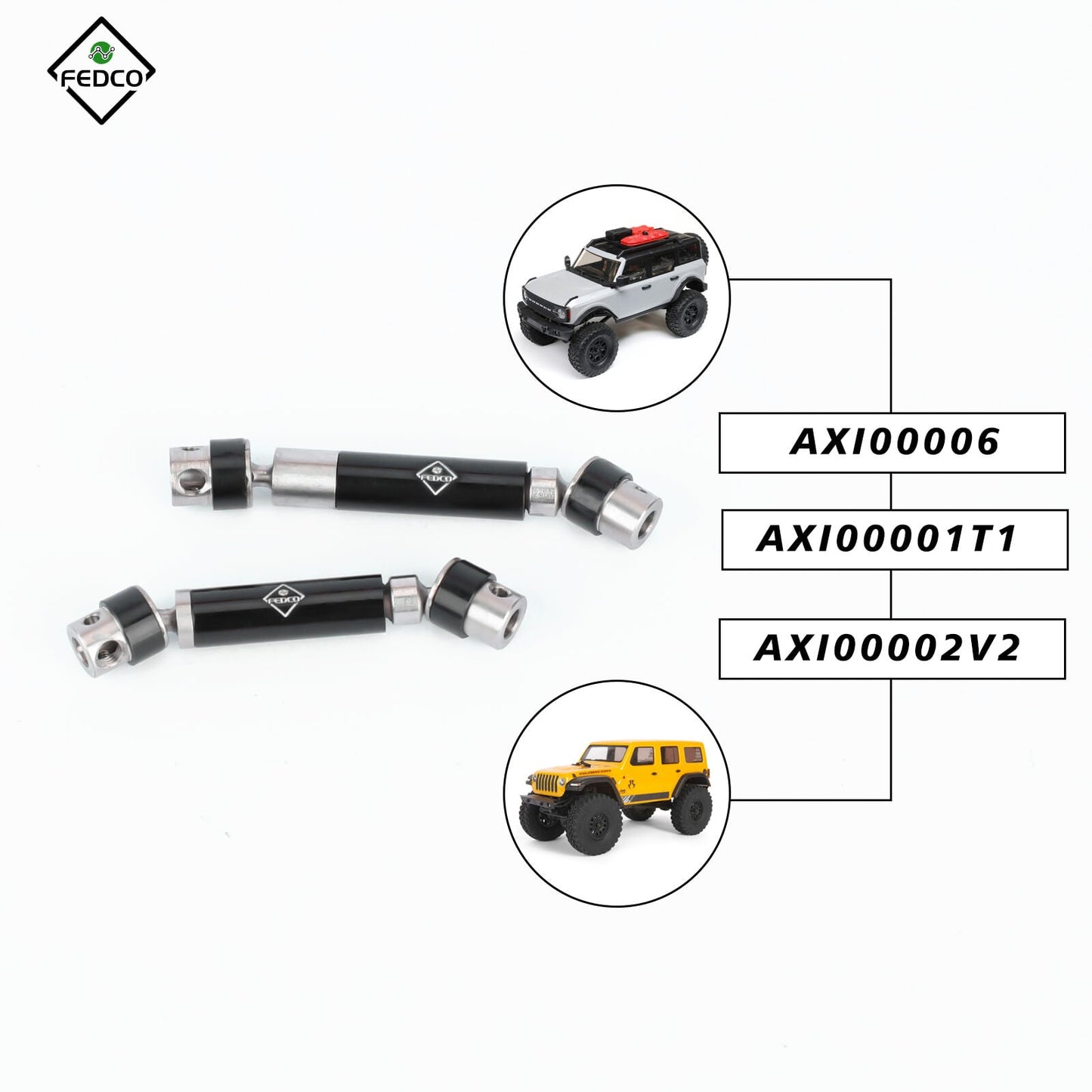 FEDCO SCX24 DriveShaft 45-60MM 50-63MM DriveShafts For Axial SCX24 Upgrade Parts 1/24 RC Crawler