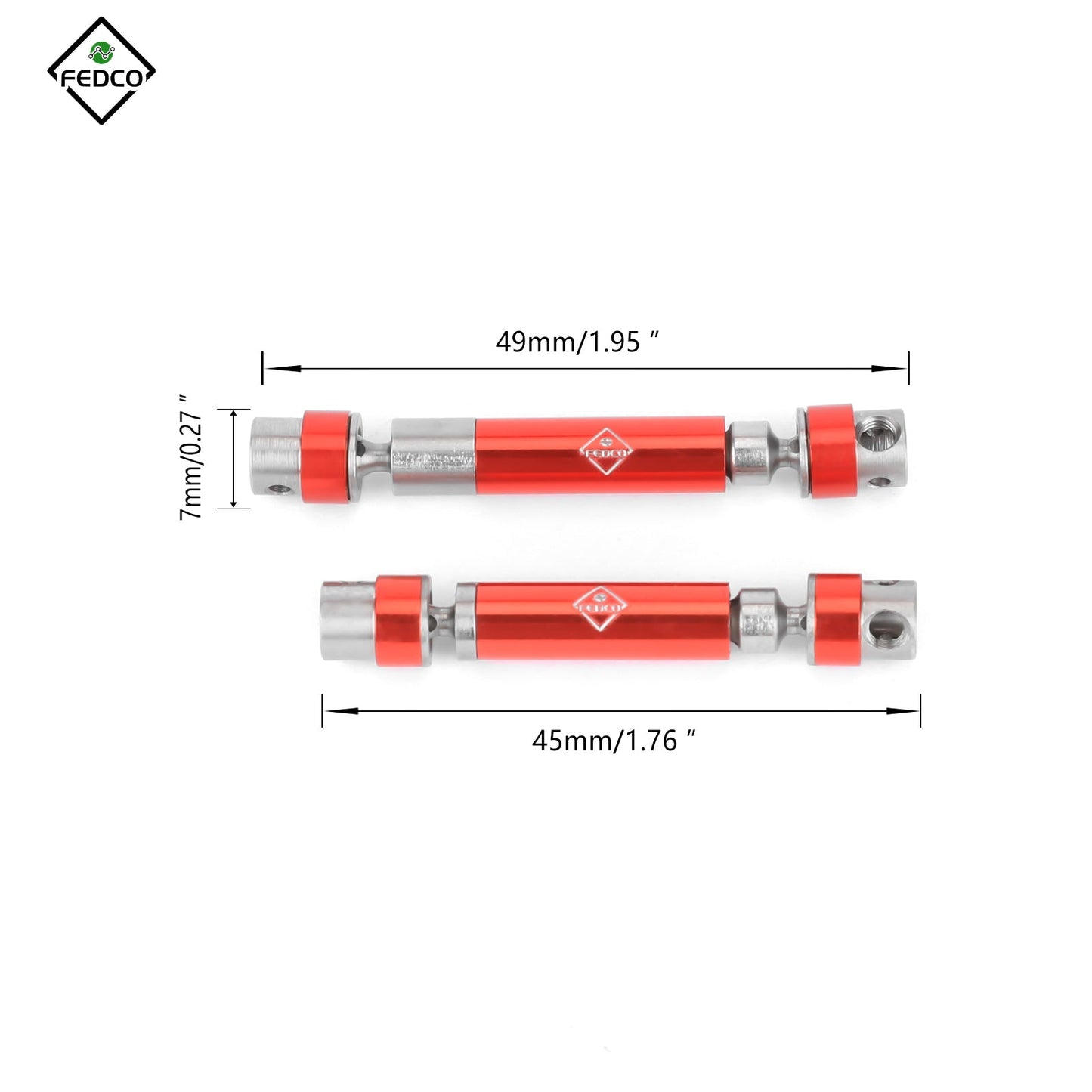 FEDCO SCX24 DriveShaft 45-60MM 50-63MM DriveShafts For Axial SCX24 Upgrade Parts 1/24 RC Crawler