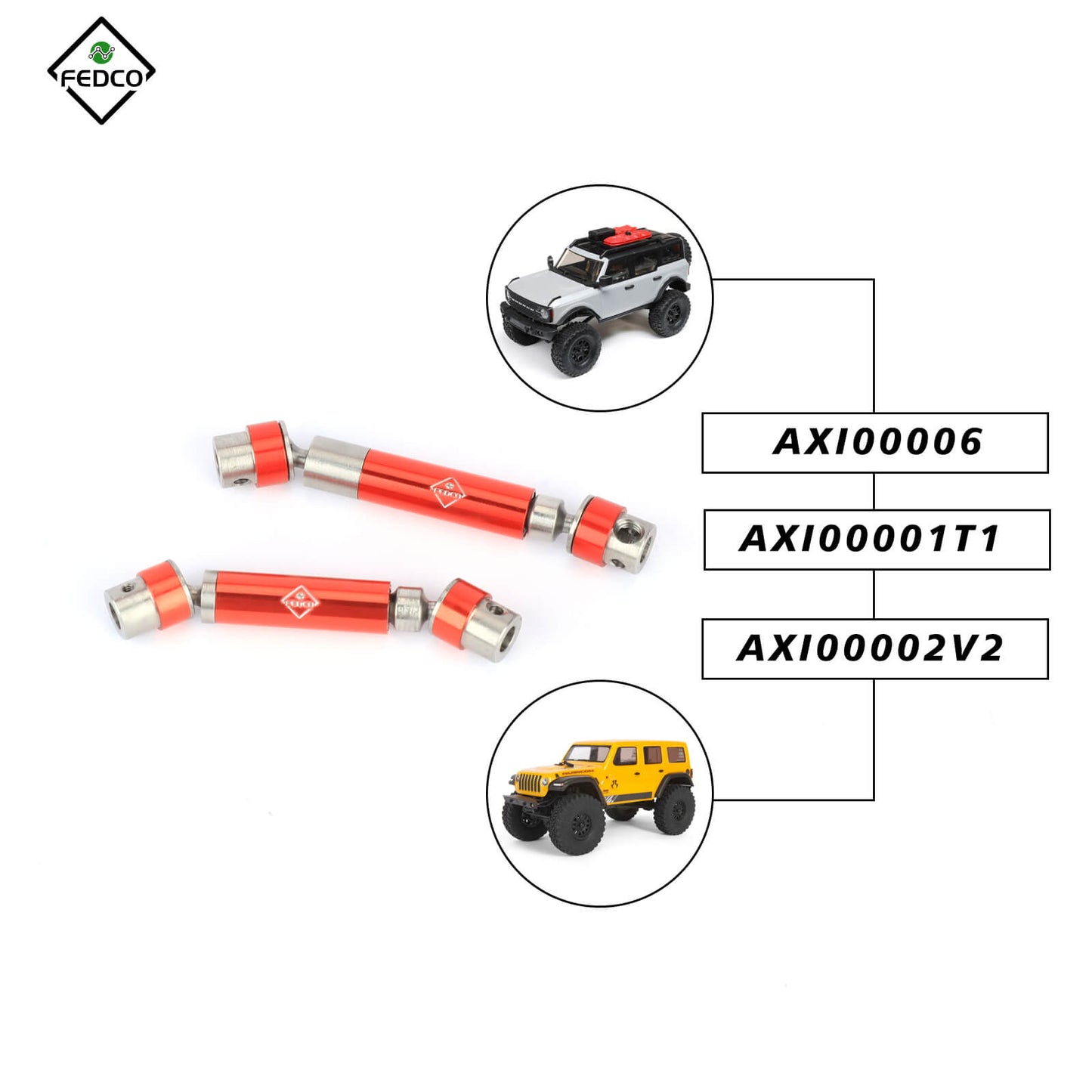 FEDCO SCX24 DriveShaft 45-60MM 50-63MM DriveShafts For Axial SCX24 Upgrade Parts 1/24 RC Crawler