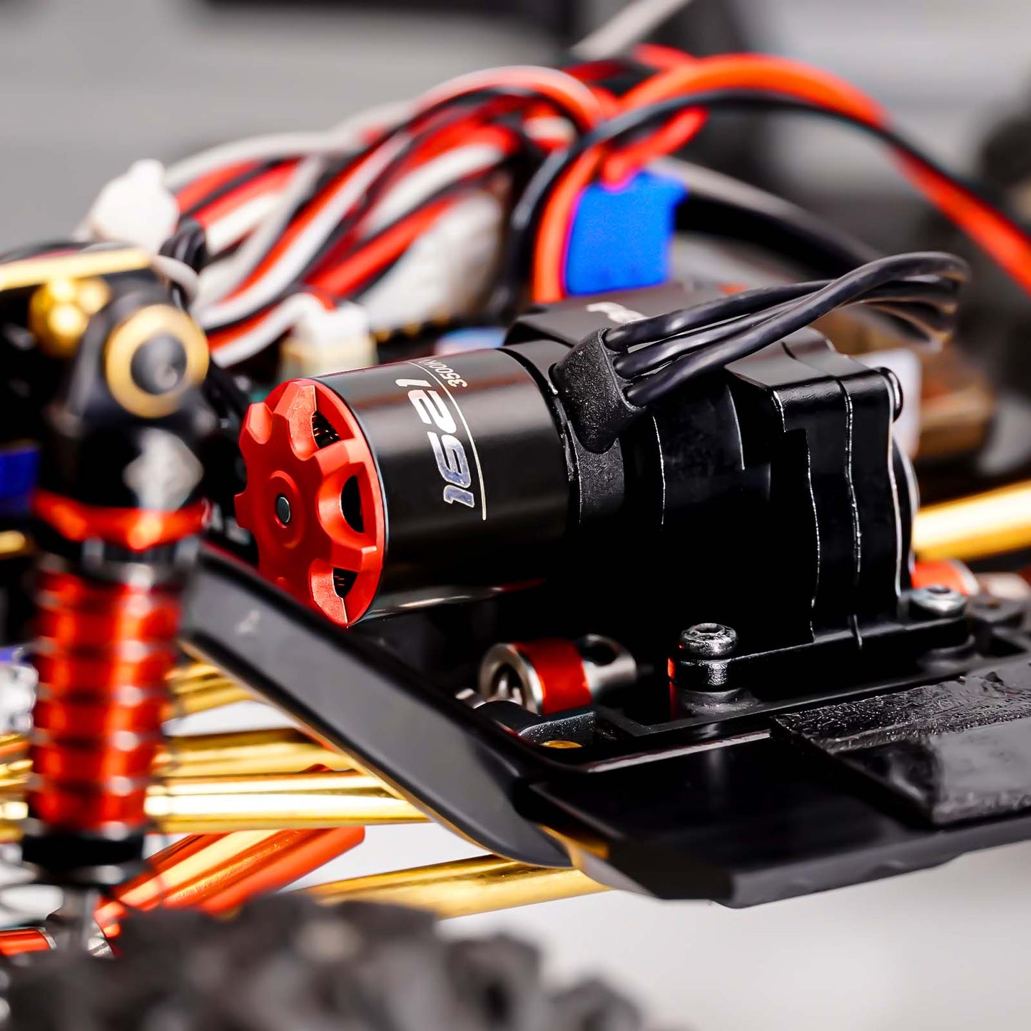FEDCO Brushless Motor and Transmission with Hobbywing Quicrun WP Mini24 Combo Outer 1621SL 3500KV Motor and ESC Combo with Side Plate,PH2.0 & JST & MX2.0 Plug for TRX4M Upgrades 1/18 RC Crawler