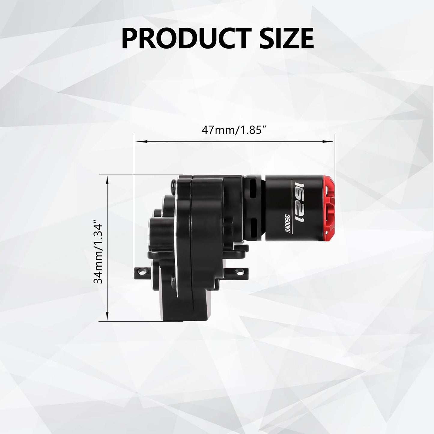 FEDCO Brushless Motor and Transmission with Hobbywing Quicrun WP Mini24 Combo Outer 1621SL 3500KV Motor and ESC Combo with Side Plate,PH2.0 & JST & MX2.0 Plug for TRX4M Upgrades 1/18 RC Crawler