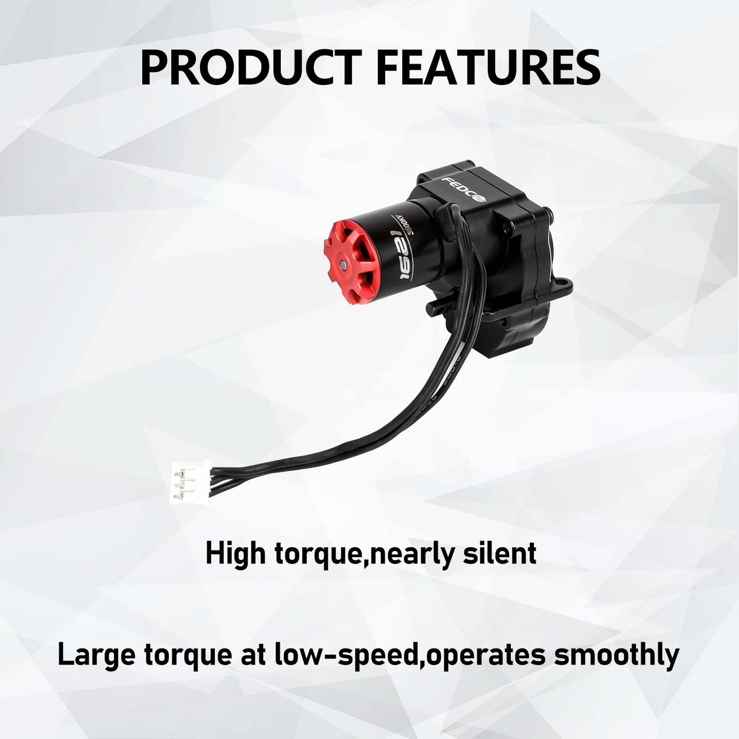 FEDCO Brushless Motor and Transmission with Hobbywing Quicrun WP Mini24 Combo Outer 1621SL 3500KV Motor and ESC Combo with Side Plate,PH2.0 & JST & MX2.0 Plug for TRX4M Upgrades 1/18 RC Crawler