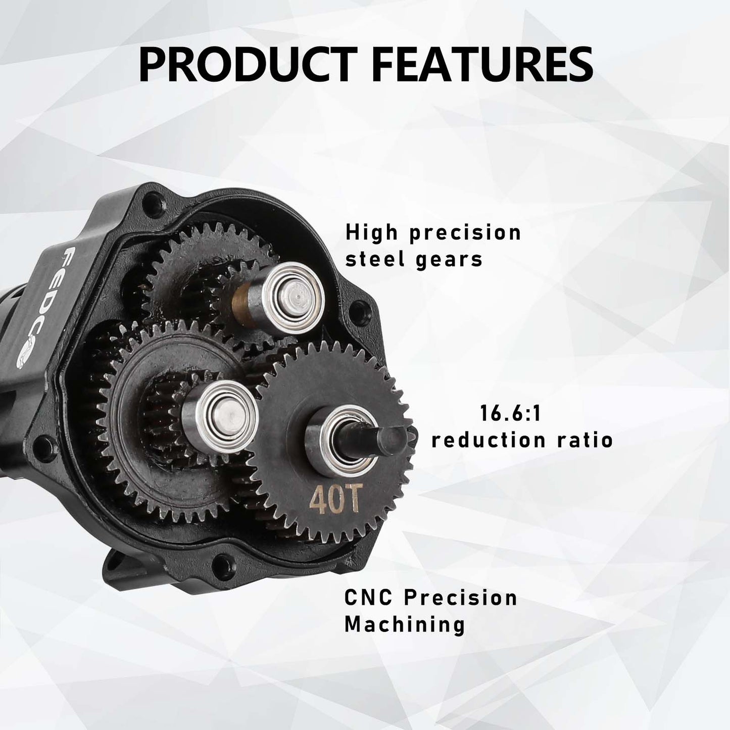 FEDCO Brushless Motor and Transmission with Hobbywing Quicrun WP Mini24 Combo Outer 1621SL 3500KV Motor and ESC Combo with Side Plate,PH2.0 & JST & MX2.0 Plug for TRX4M Upgrades 1/18 RC Crawler