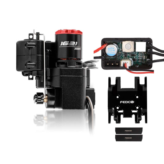 Motor Upgrade 2-Speed Transmission with Hobbywing Quicrun WP Mini24 Combo Outer 1621SL 3500KV Brushless Motor and ESC Combo with Transmission Mount,Side Plate,PH2.0 & JST & MX2.0 Plug for TRX4M Upgrades 1/18 RC Crawler