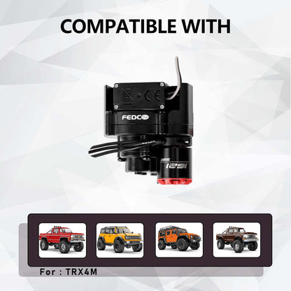 Motor Upgrade 2-Speed Transmission with Hobbywing Quicrun WP Mini24 Combo Outer 1621SL 3500KV Brushless Motor and ESC Combo with Transmission Mount,Side Plate,PH2.0 & JST & MX2.0 Plug for TRX4M Upgrades 1/18 RC Crawler