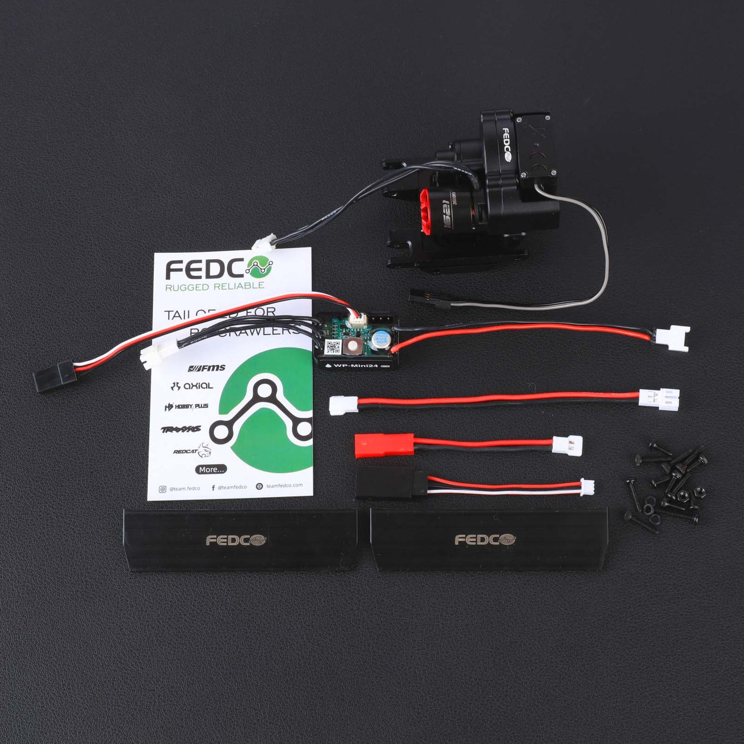 Motor Upgrade 2-Speed Transmission with Hobbywing Quicrun WP Mini24 Combo Outer 1621SL 3500KV Brushless Motor and ESC Combo with Transmission Mount,Side Plate,PH2.0 & JST & MX2.0 Plug for TRX4M Upgrades 1/18 RC Crawler