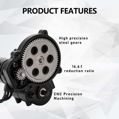 Motor Upgrade 2-Speed Transmission with Hobbywing Quicrun WP Mini24 Combo Outer 1621SL 3500KV Brushless Motor and ESC Combo with Transmission Mount,Side Plate,PH2.0 & JST & MX2.0 Plug for TRX4M Upgrades 1/18 RC Crawler