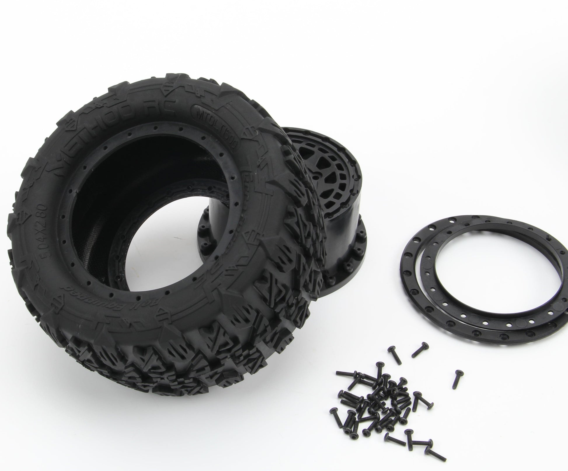 Method RC Tire and Wheel Terraform All-Terrain Belted 1/10th Monster Truck Tires on Array Beadlock 12/14mmmm Hex Wheels (2pcs)
