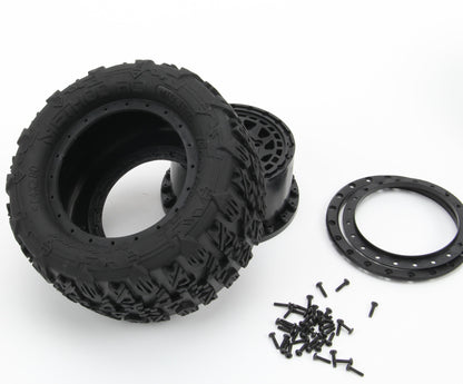 Method RC Tire and Wheel Terraform All-Terrain Belted 1/10th Monster Truck Tires on Array Beadlock 12/14mmmm Hex Wheels (2pcs)