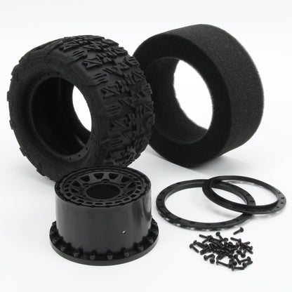 Method RC Tire and Wheel Terraform All-Terrain Belted 1/10th Monster Truck Tires on Array Beadlock 12/14mmmm Hex Wheels (2pcs)