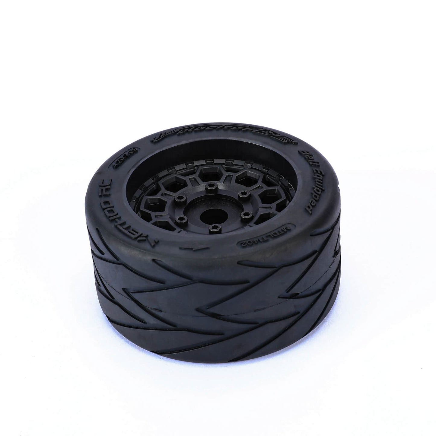 Method RC Tire and Wheel Velociter Belted 1/7th On-Road Tires on Hive 17mm Hex Wheels, Felony Rear, 54/106 (2pcs, Glued)