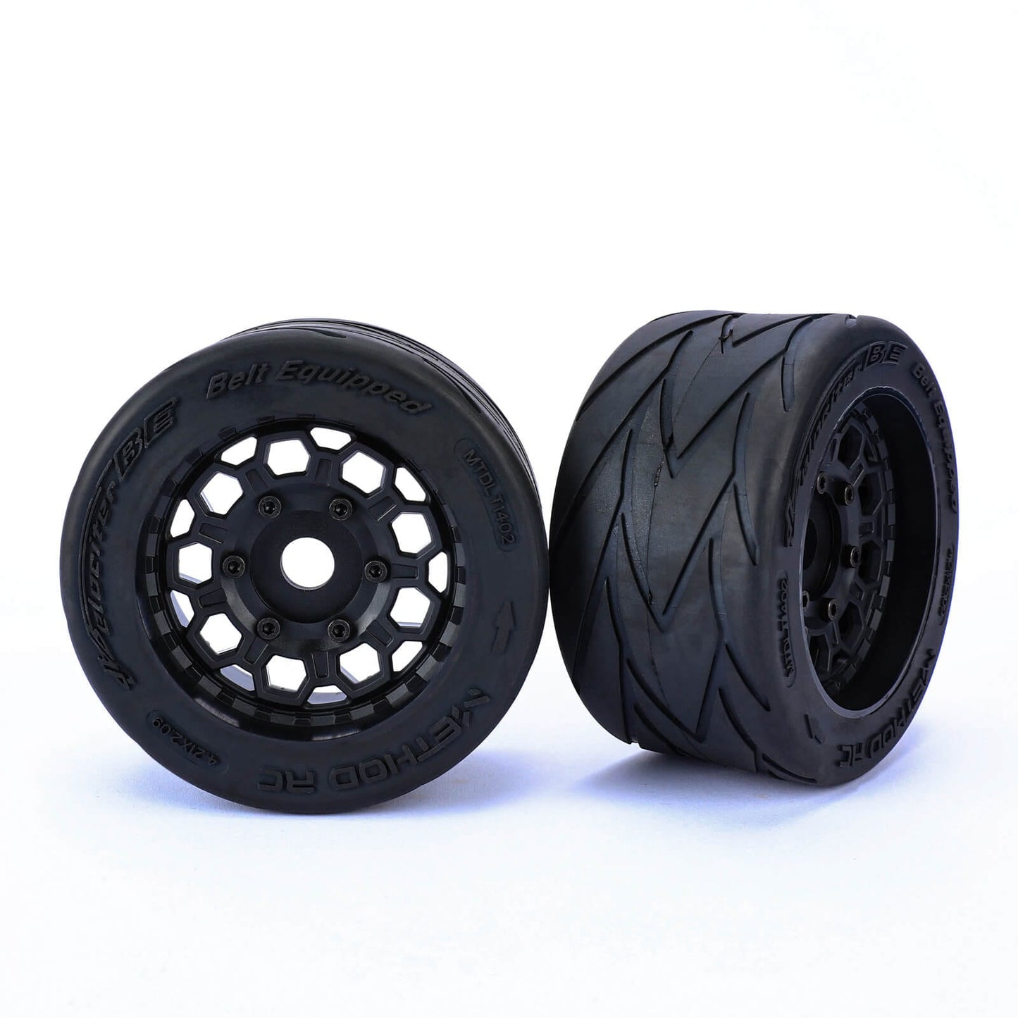 Method RC Tire and Wheel Velociter Belted 1/7th On-Road Tires on Hive 17mm Hex Wheels, Felony Rear, 54/106 (2pcs, Glued)