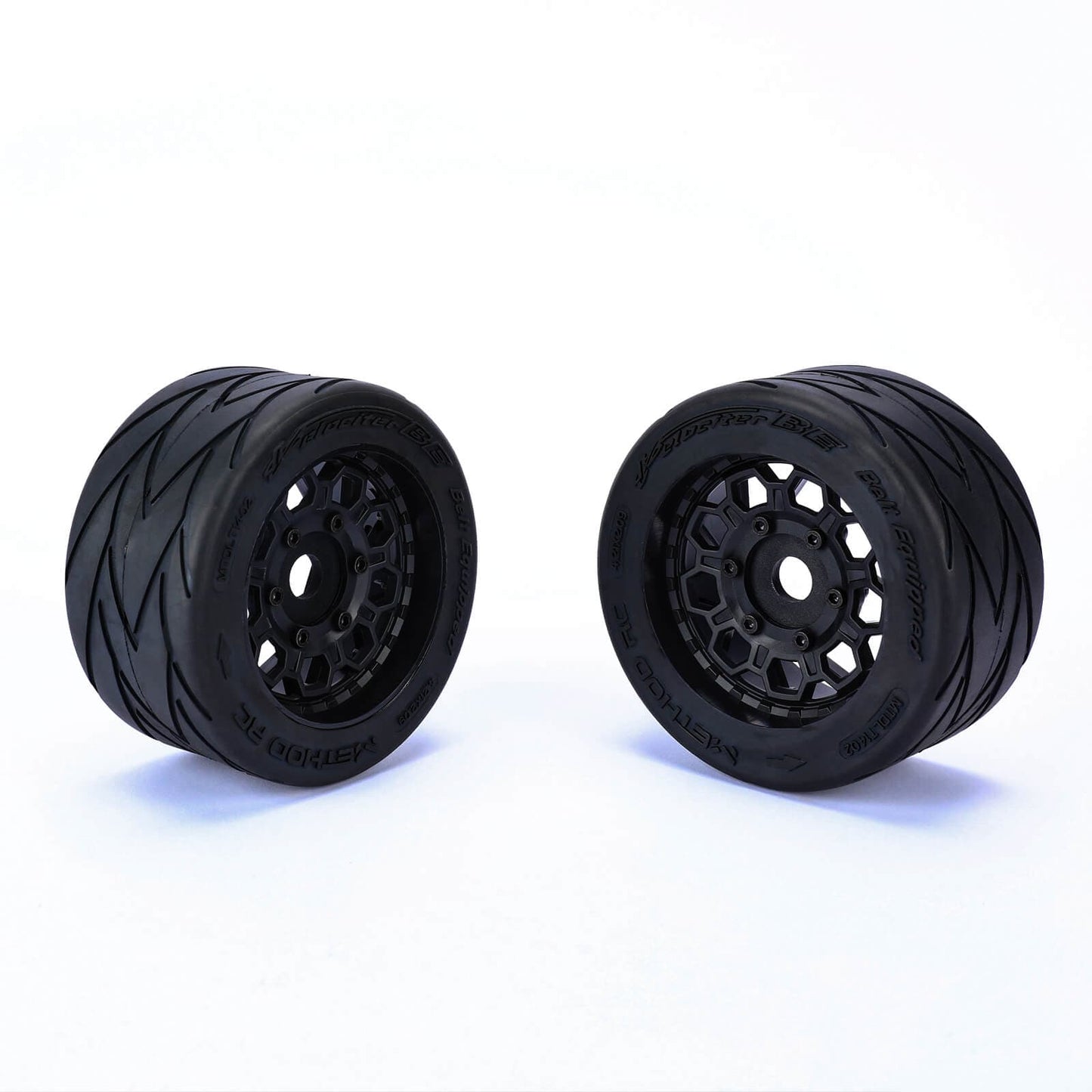 Method RC Tire and Wheel Velociter Belted 1/7th On-Road Tires on Hive 17mm Hex Wheels, Felony Rear, 54/106 (2pcs, Glued)