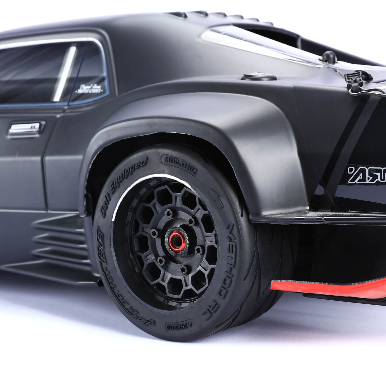 Method RC Tire and Wheel Velociter Belted 1/7th On-Road Tires on Hive 17mm Hex Wheels, Felony Rear, 54/106 (2pcs, Glued)