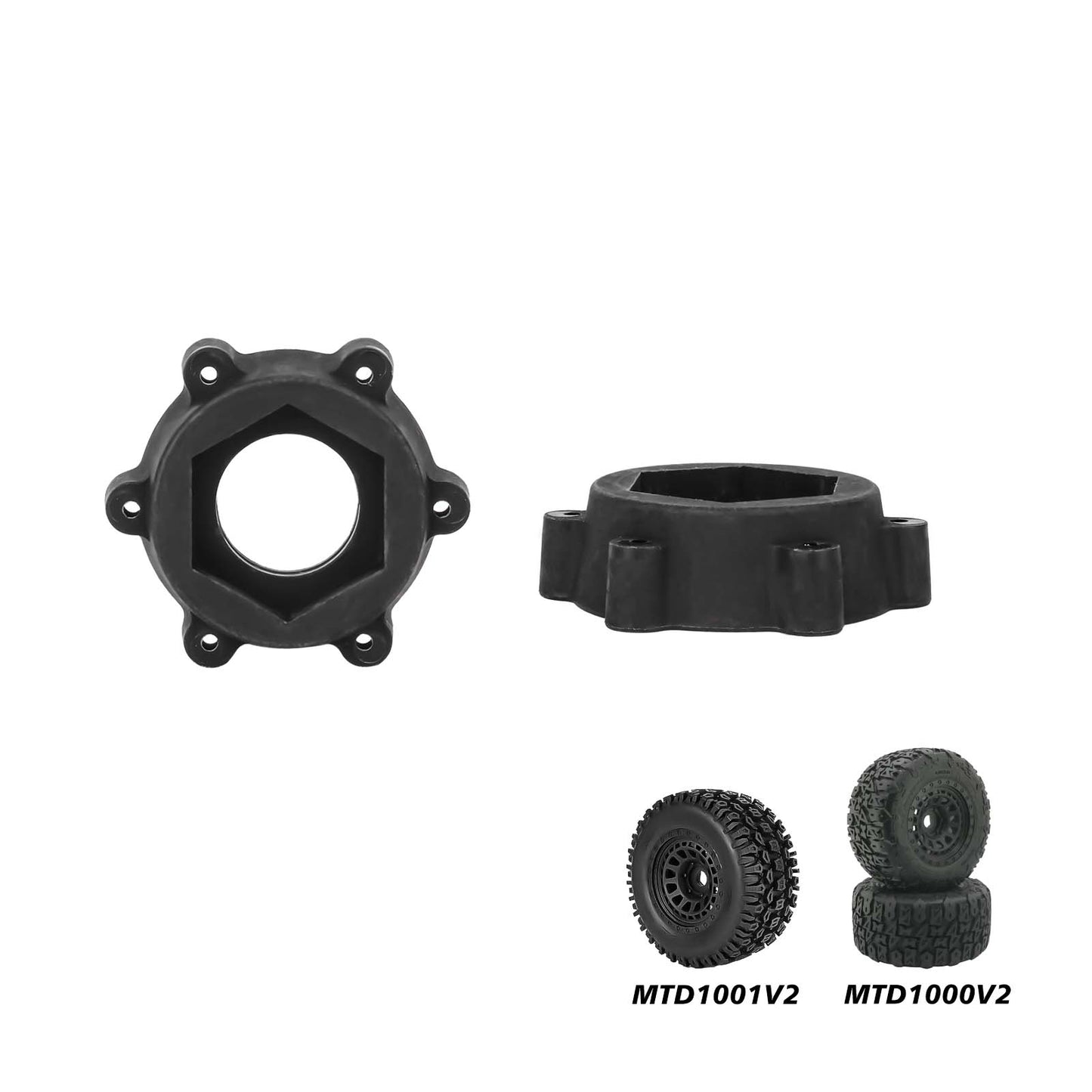 Method RC Wheel Hexes Stock plastic hex adaptor for Arrma of 1/5th Monster Truck tire, 24mm hex and 14mm Thickness (4pcs)