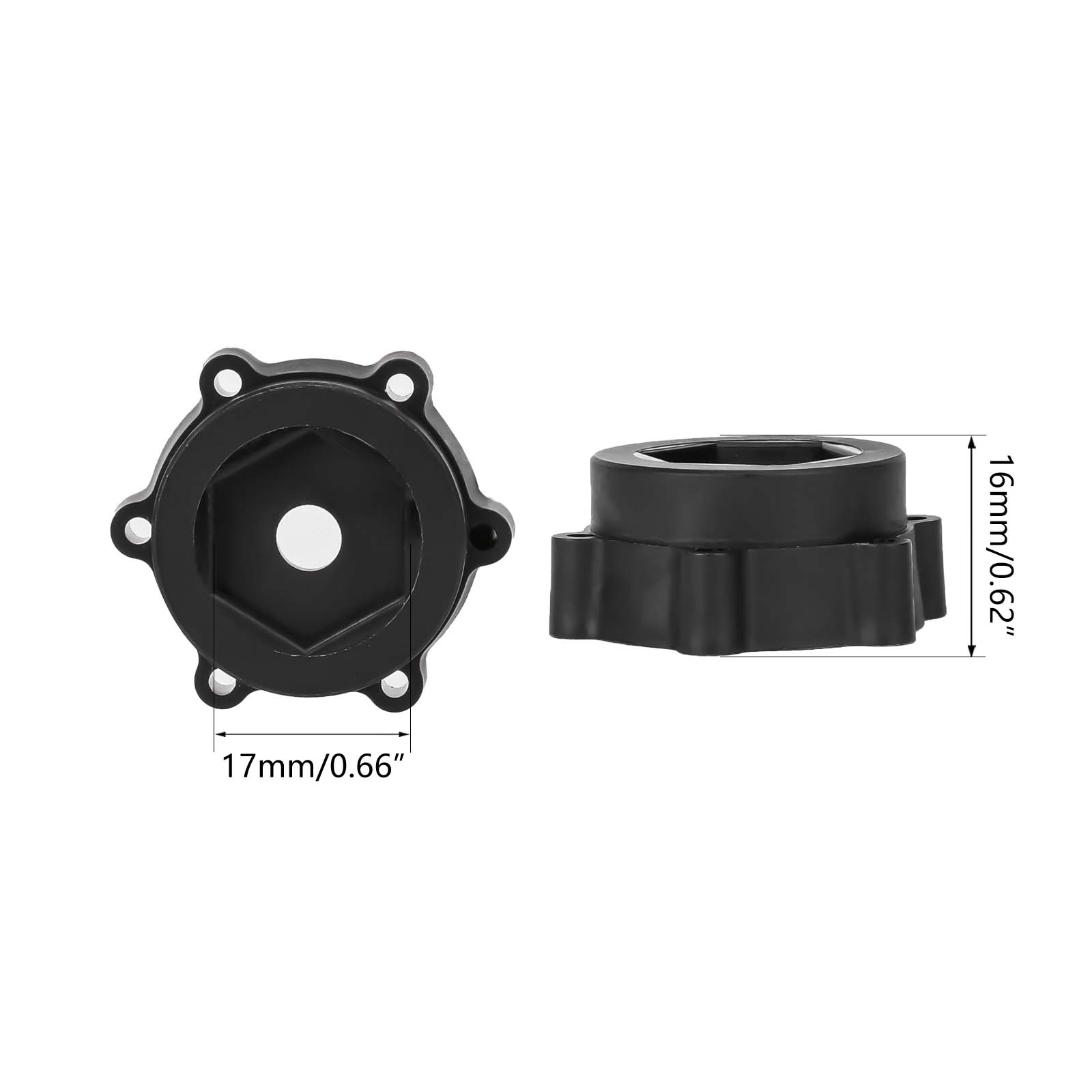 Method RC Wheel Hexes stock plastic hex adaptor for Traxxas UDR of 1/7 1/8 Short Course tire, 17mm hex and 16mm Thickness (4pcs)