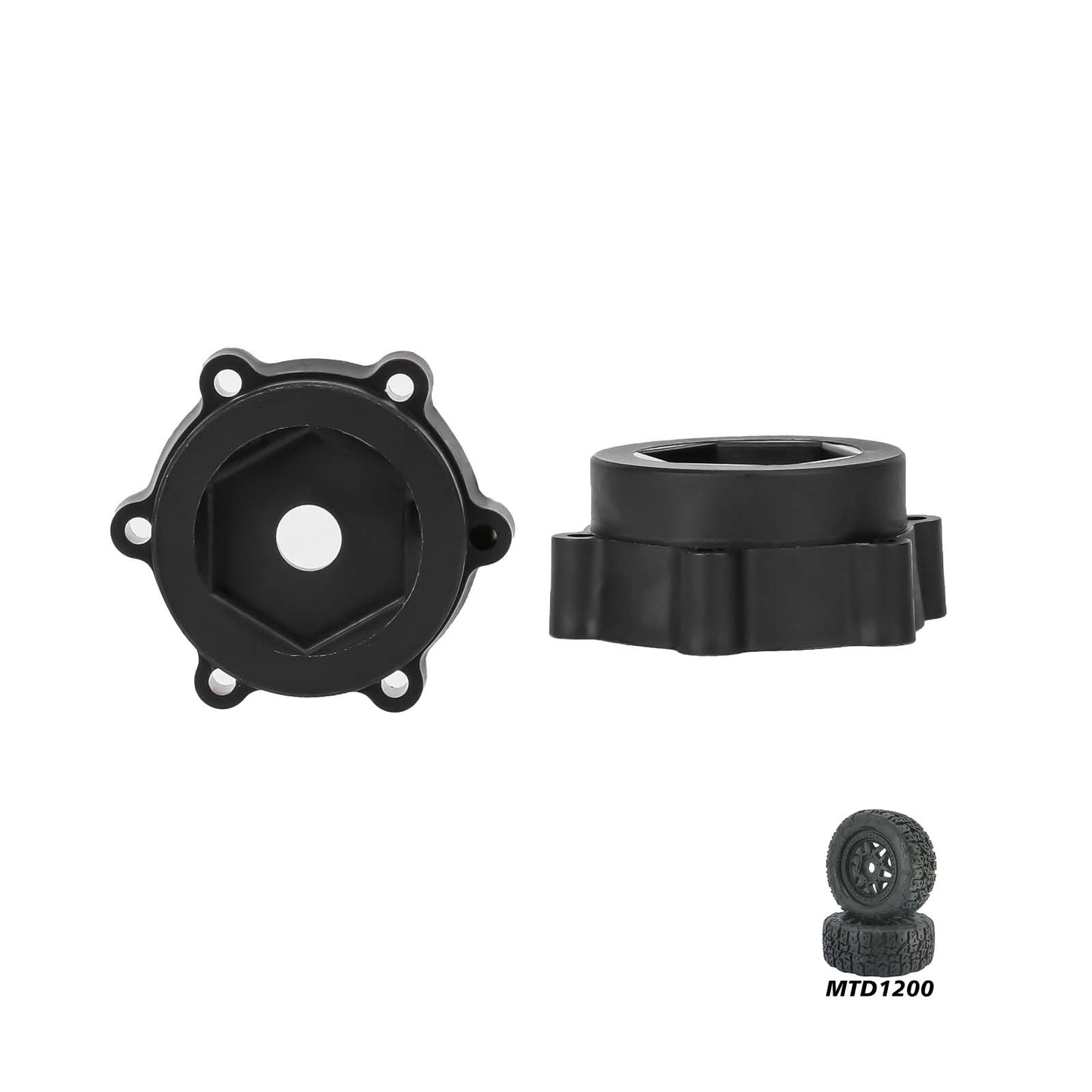 Method RC Wheel Hexes stock plastic hex adaptor for Traxxas UDR of 1/7 1/8 Short Course tire, 17mm hex and 16mm Thickness (4pcs)