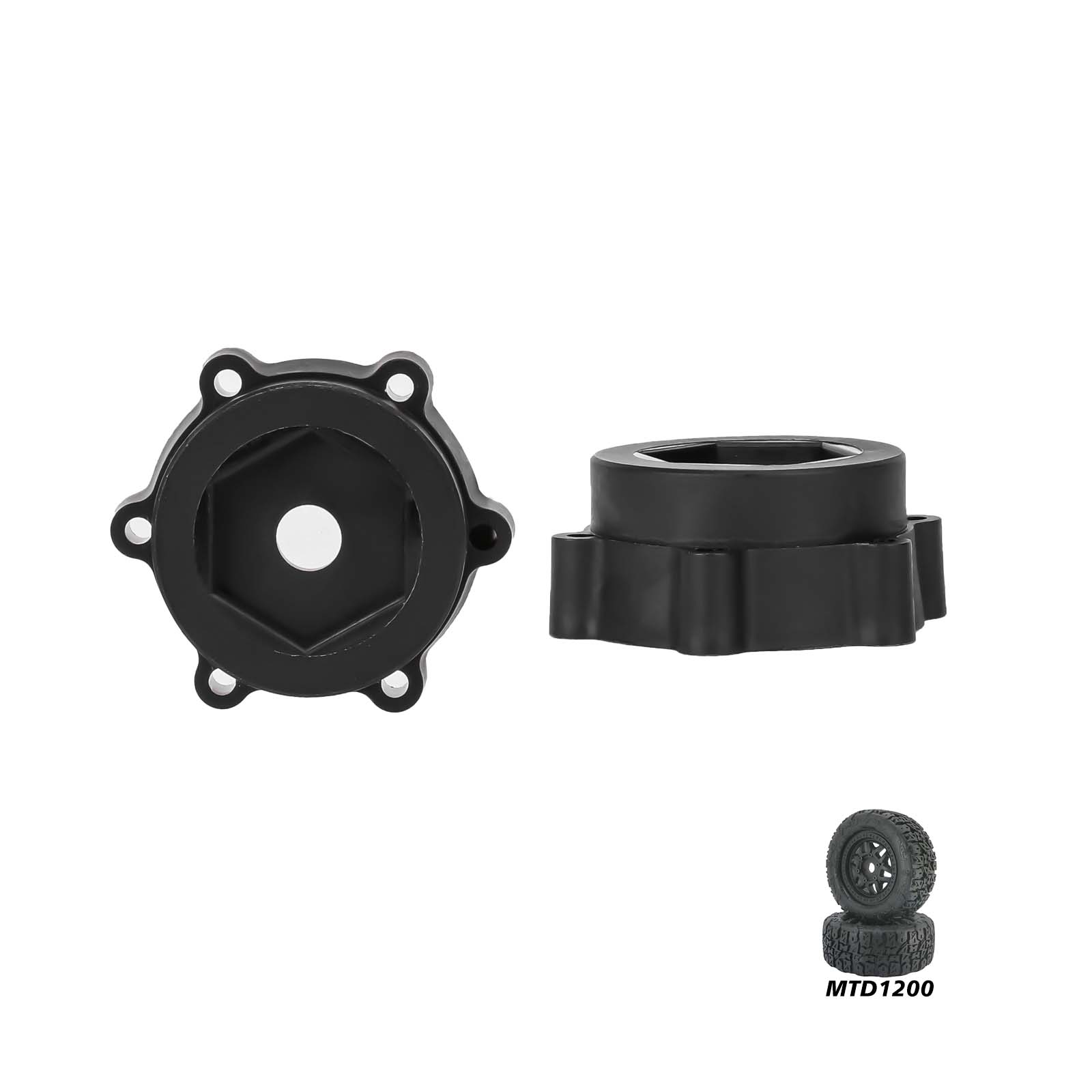 Method RC Wheel Hexes stock plastic hex adaptor for Traxxas UDR of 1/7 1/8 Short Course tire, 17mm hex and 16mm Thickness (4pcs)