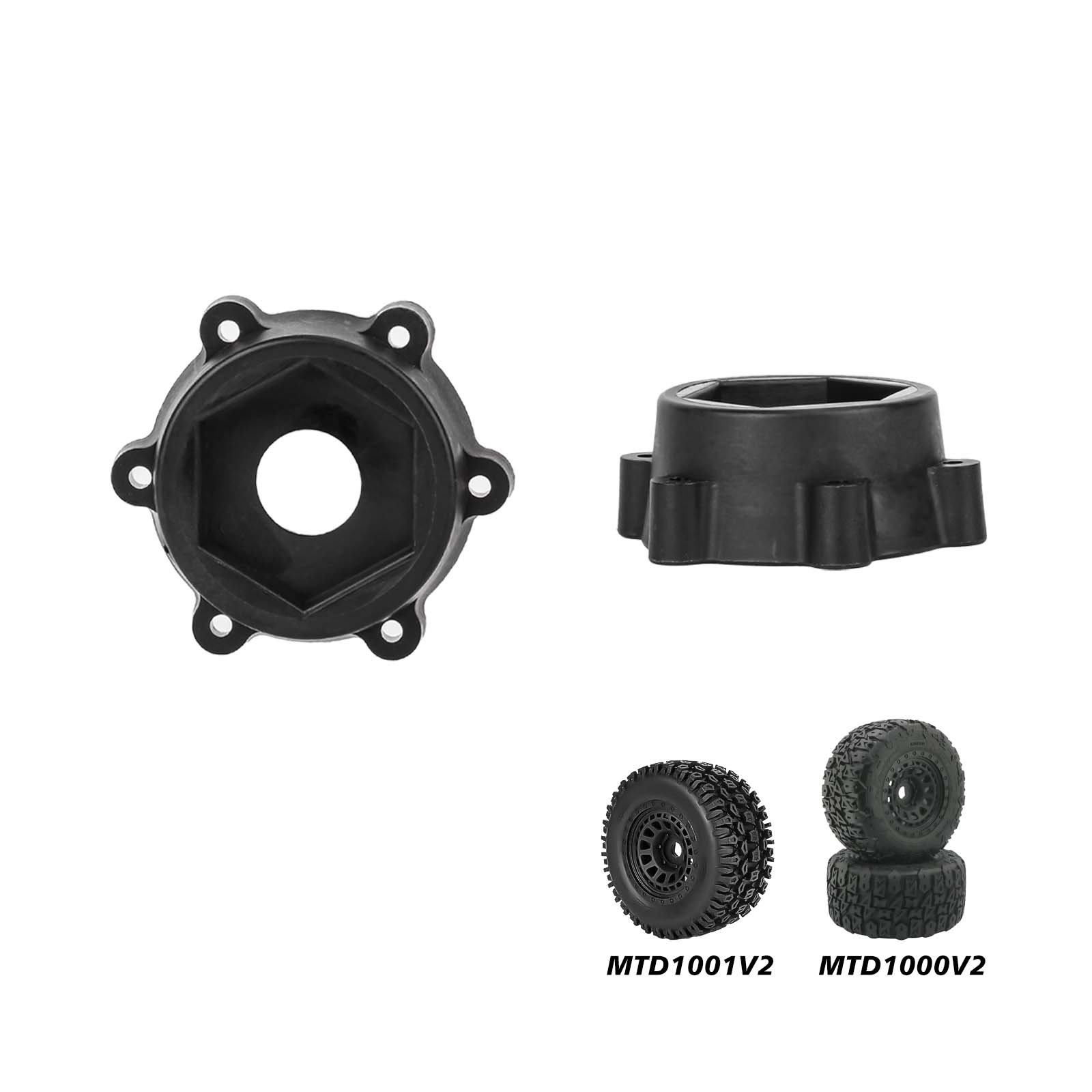Method RC Wheel Hexes stock plastic hex adaptor for Traxxas X-Maxx of 1/5th Monster Truck tire, 24mm hex and 19mm Thickness (4pcs)