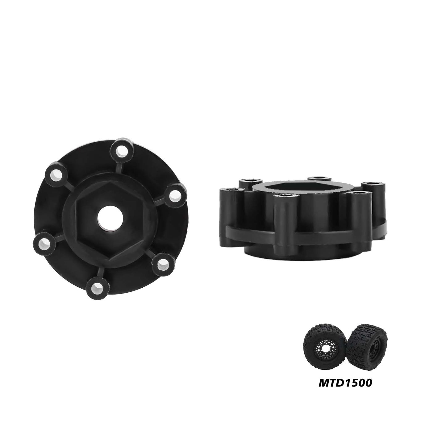 Method RC Wheel Hexes Stock plastic hex adaptor of 1/10th Monster Truck tire, 12mm hex and 13.2mm Thickness (4pcs)
