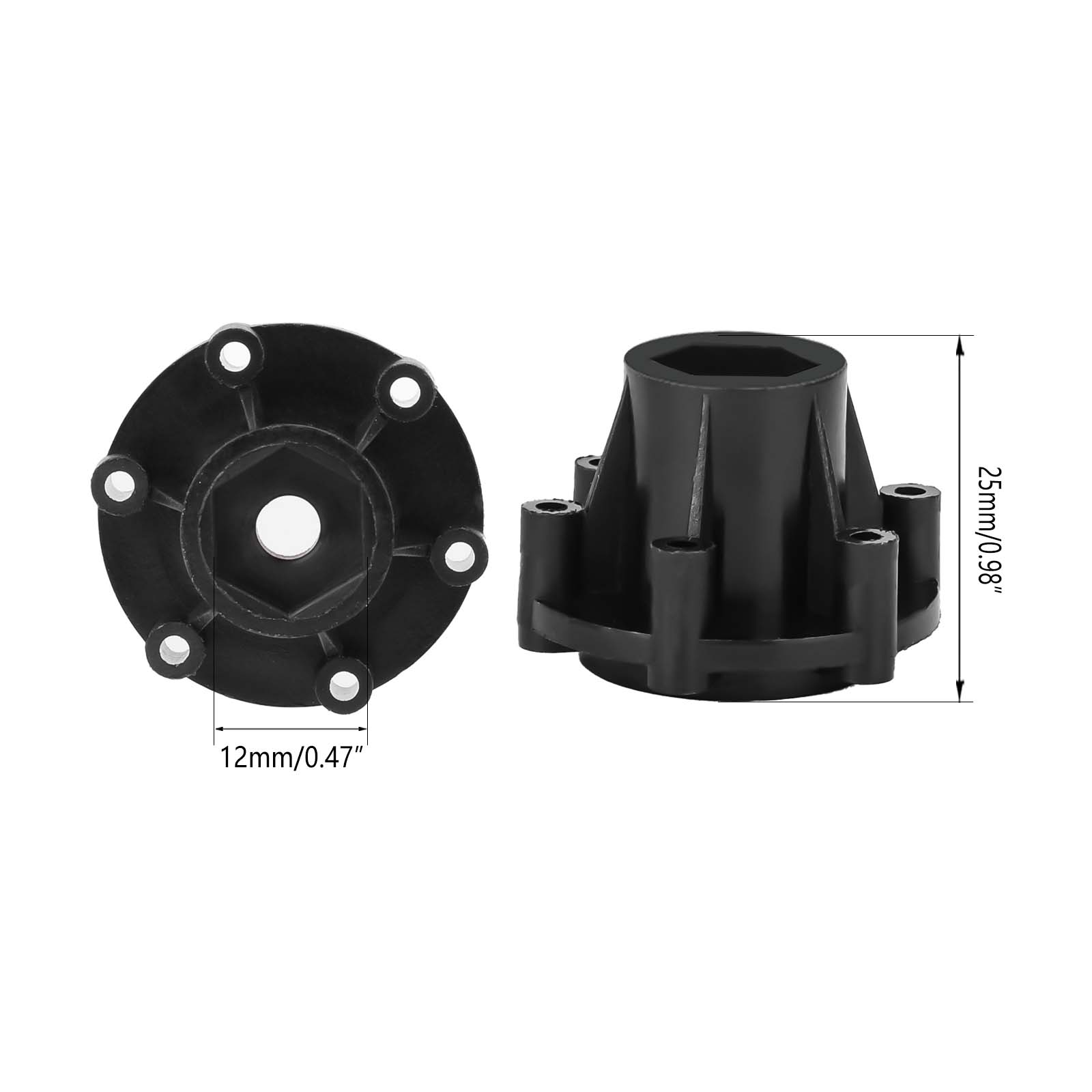 Method RC Wheel Hexes stock plastic hex adaptor of 1/10th Monster Truck tire, 12mm hex and 25mm Thickness (4pcs)