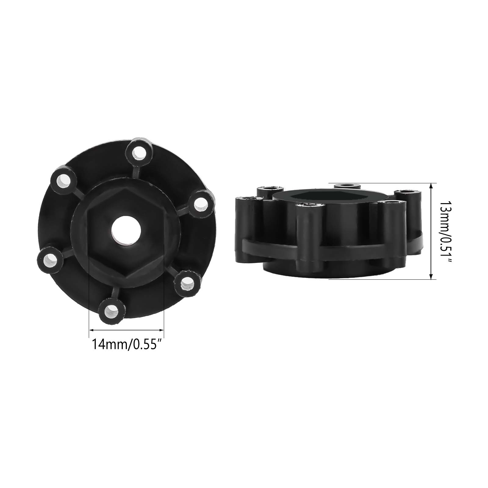 Method RC Wheel Hexes stock plastic hex adaptor of 1/10th Monster Truck tire, 14mm hex and 13.2mm Thickness (4pcs)