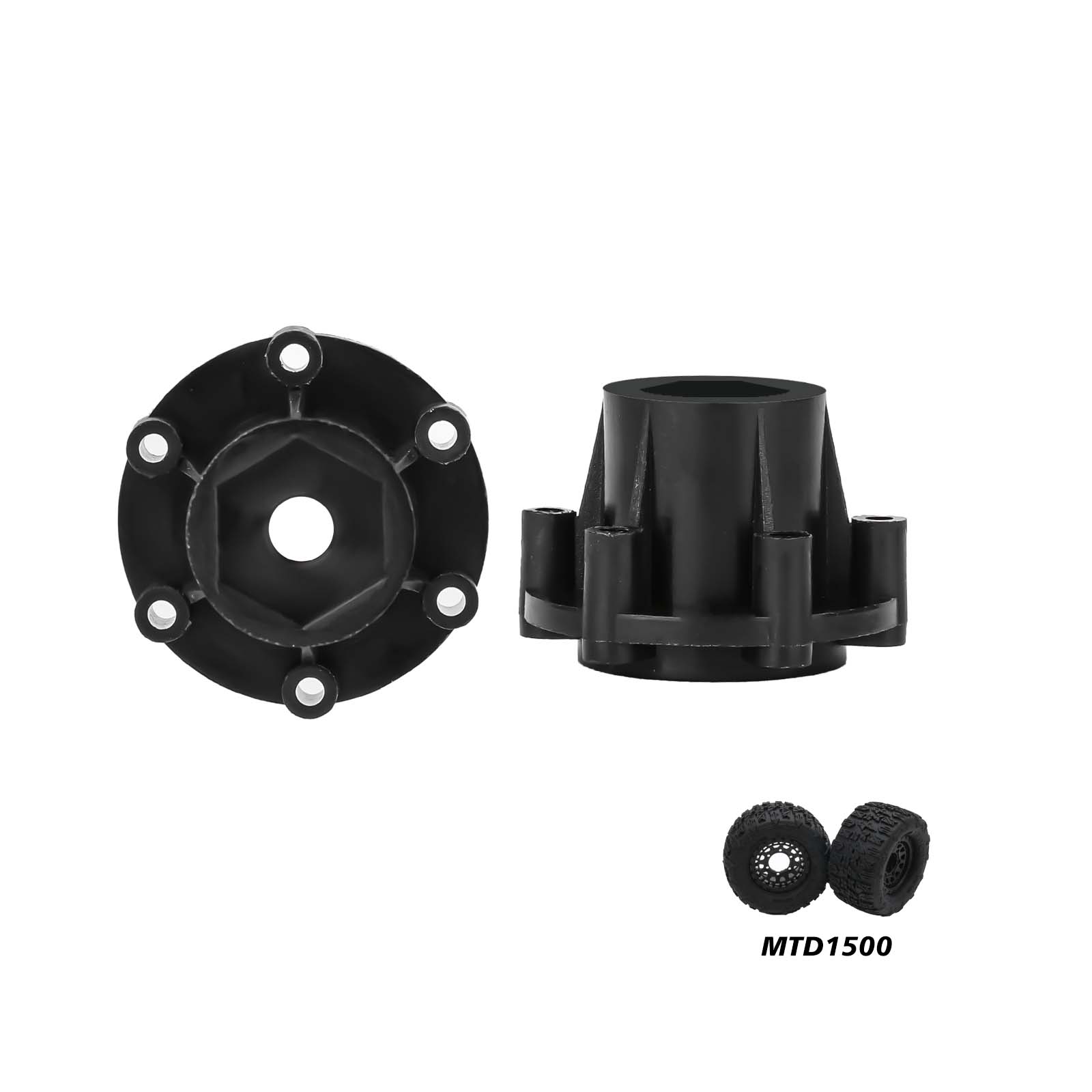 Method RC Wheel Hexes Stock plastic hex adaptor of 1/10th Monster Truck tire, 14mm hex and 25mm Thickness (4pcs)