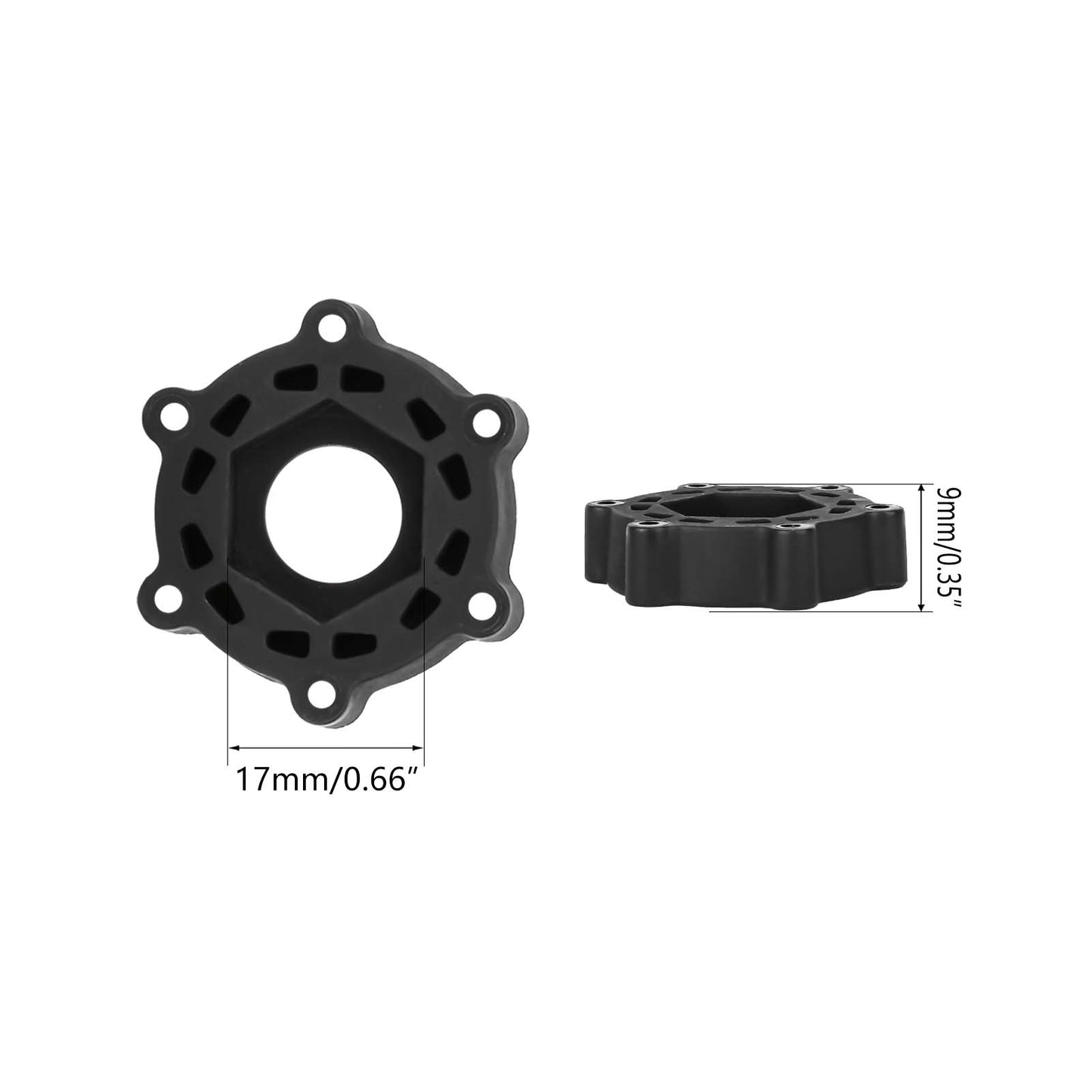 Method RC Wheel Hexes Stock plastic hex adaptor of 1/7 1/8 Short Course, Monster Truck, On-Road tire, 17mm hex and 9mm Thickness (4pcs)